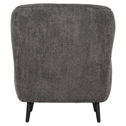 Armchair Kryly Hm9593.01 Grey Boucle Fabric-black Wooden Legs 83x87x89hcm.
