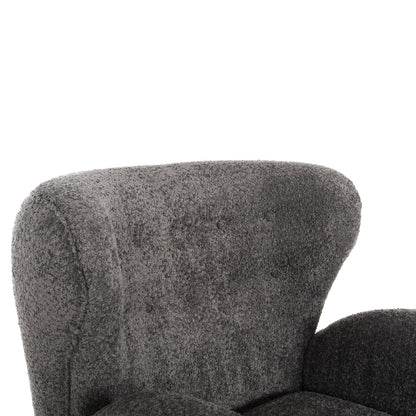 Armchair Kryly Hm9593.01 Grey Boucle Fabric-black Wooden Legs 83x87x89hcm.
