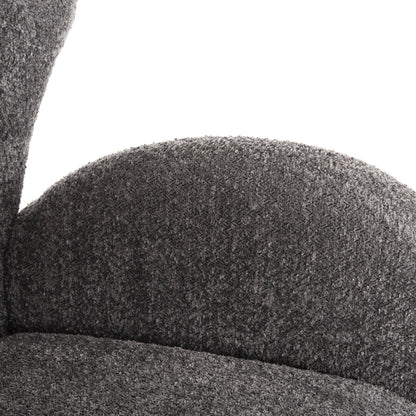 Armchair Kryly Hm9593.01 Grey Boucle Fabric-black Wooden Legs 83x87x89hcm.