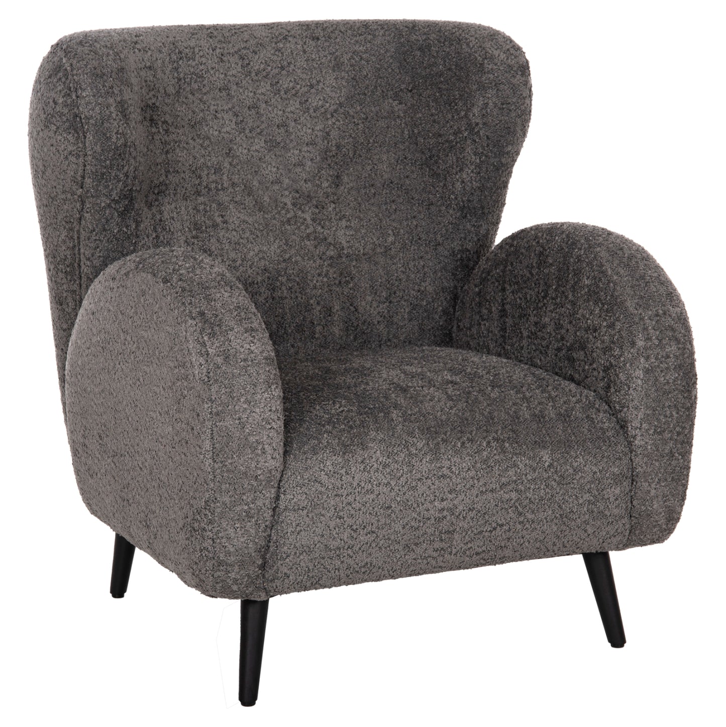 Armchair Kryly Hm9593.01 Grey Boucle Fabric-black Wooden Legs 83x87x89hcm.