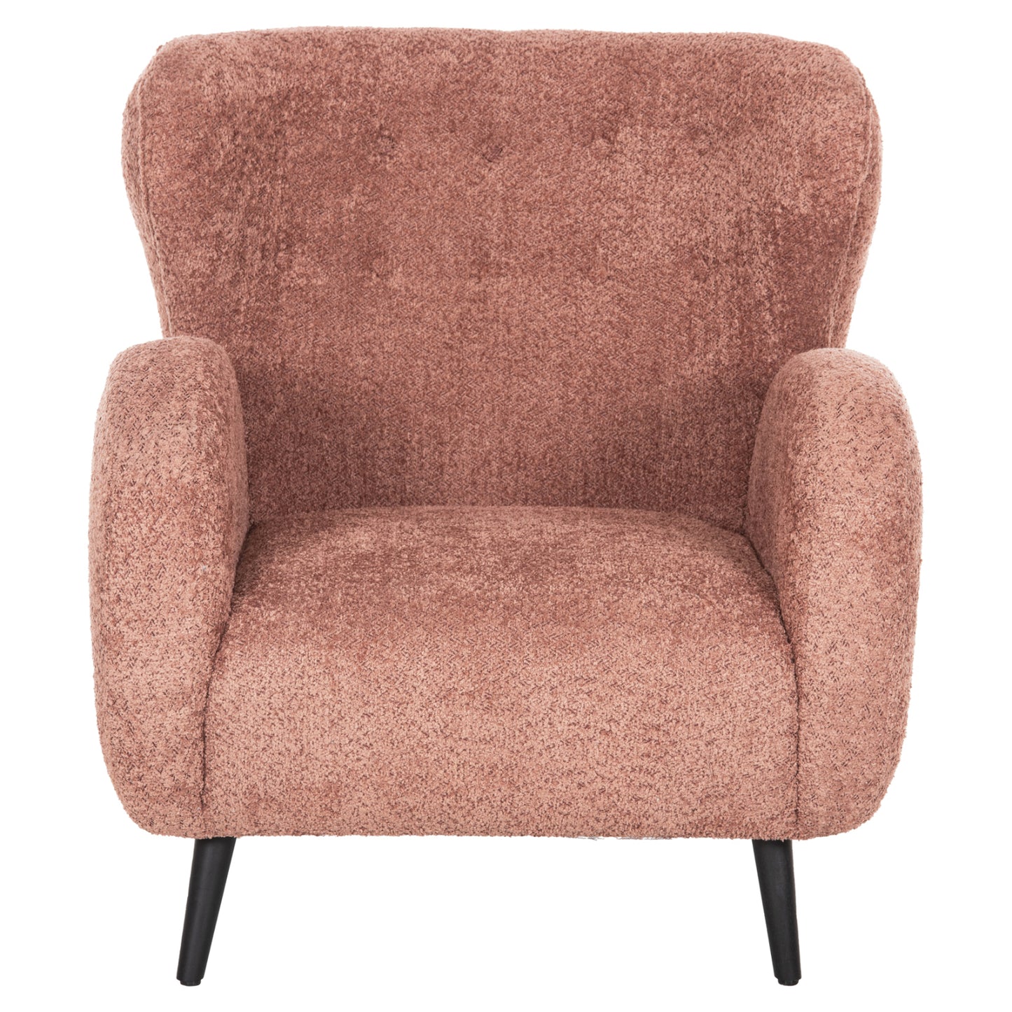 Armchair Kryly Hm9593.02 Pink Boucle Fabric-black Wooden Legs 83x87x89hcm.