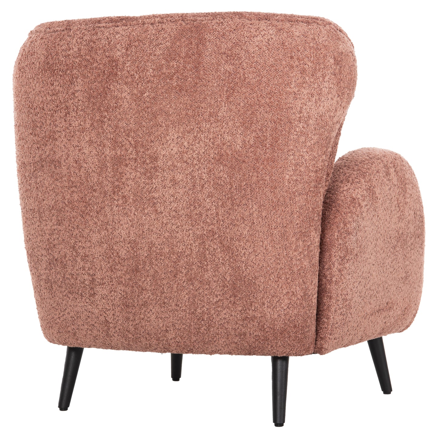 Armchair Kryly Hm9593.02 Pink Boucle Fabric-black Wooden Legs 83x87x89hcm.
