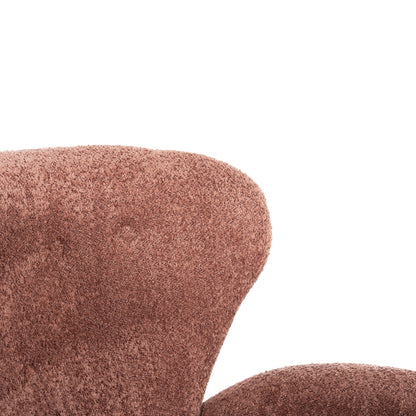 Armchair Kryly Hm9593.02 Pink Boucle Fabric-black Wooden Legs 83x87x89hcm.