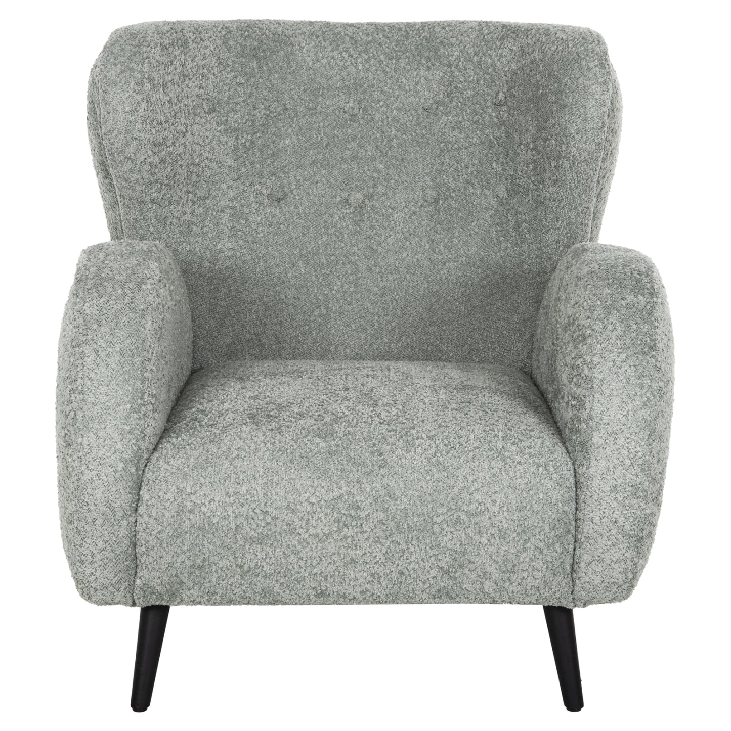 Armchair Kryly Hm9593.05 Pea Green Boucle Fabric-black Wooden Legs 83x87x89hcm.
