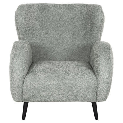 Armchair Kryly Hm9593.05 Pea Green Boucle Fabric-black Wooden Legs 83x87x89hcm.