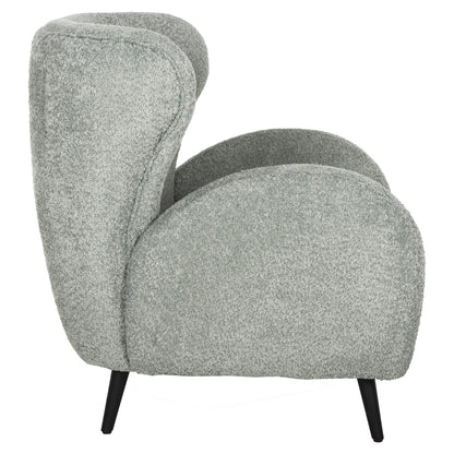 Armchair Kryly Hm9593.05 Pea Green Boucle Fabric-black Wooden Legs 83x87x89hcm.