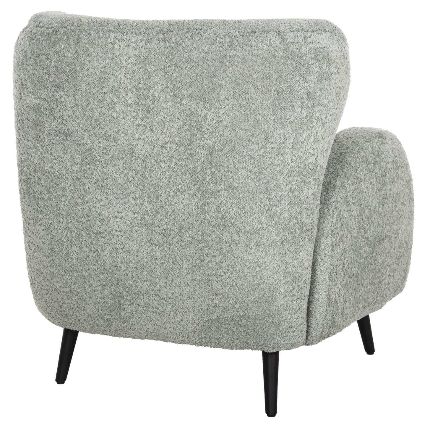 Armchair Kryly Hm9593.05 Pea Green Boucle Fabric-black Wooden Legs 83x87x89hcm.