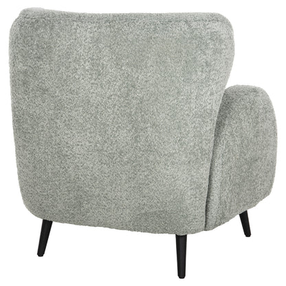 Armchair Kryly Hm9593.05 Pea Green Boucle Fabric-black Wooden Legs 83x87x89hcm.