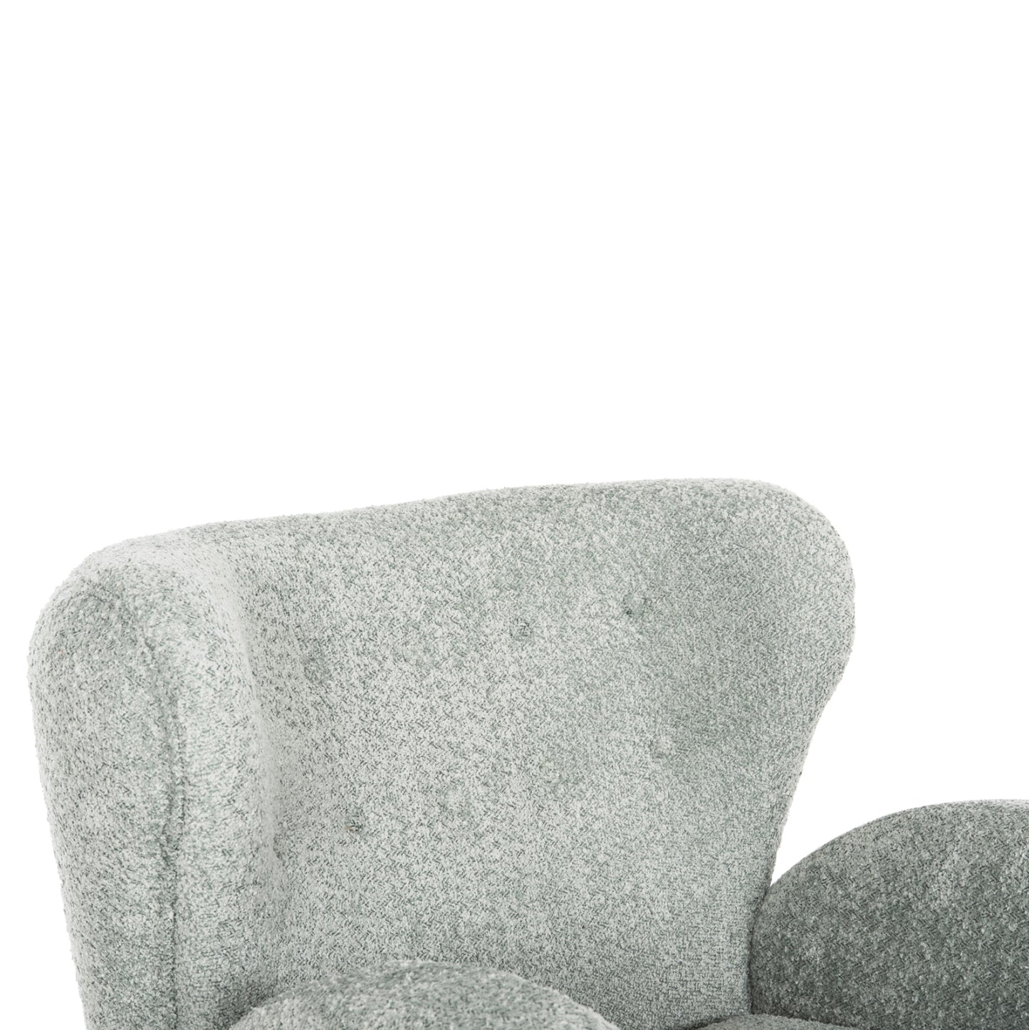 Armchair Kryly Hm9593.05 Pea Green Boucle Fabric-black Wooden Legs 83x87x89hcm.