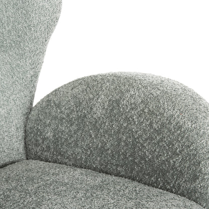 Armchair Kryly Hm9593.05 Pea Green Boucle Fabric-black Wooden Legs 83x87x89hcm.