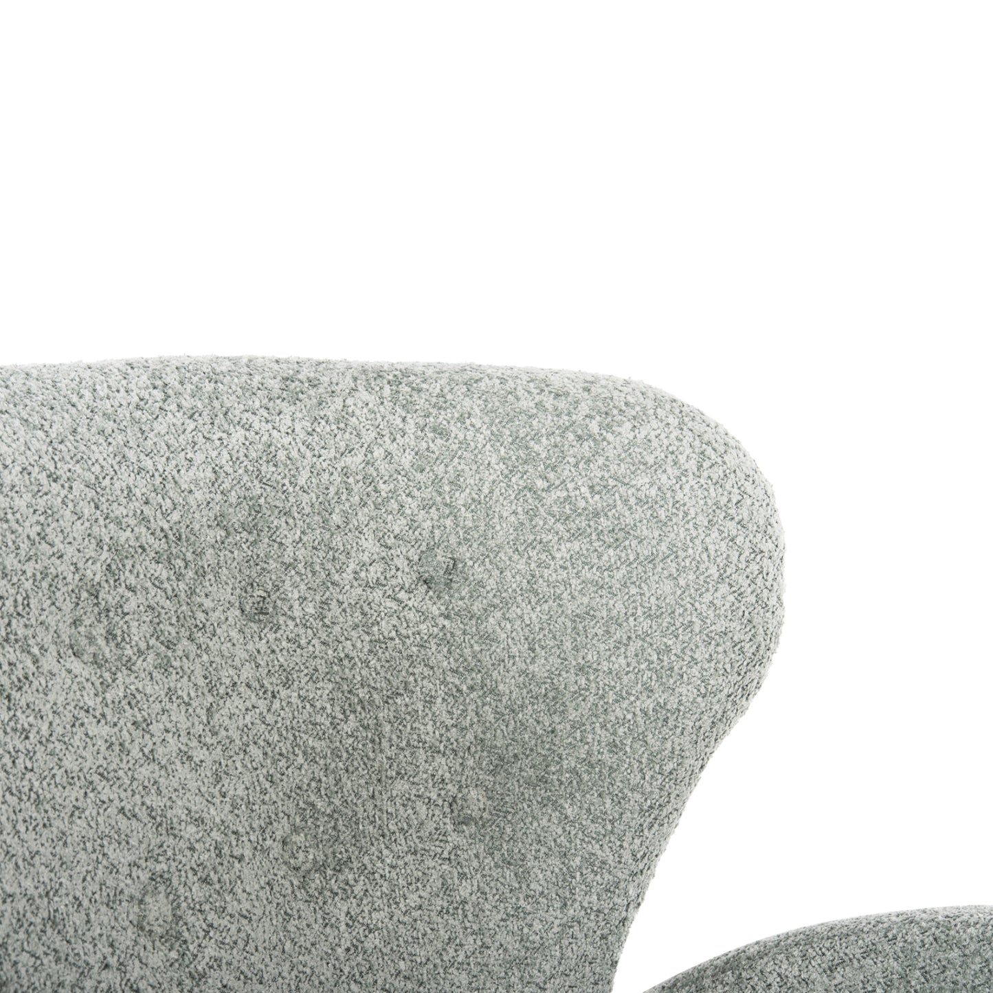 Armchair Kryly Hm9593.05 Pea Green Boucle Fabric-black Wooden Legs 83x87x89hcm.