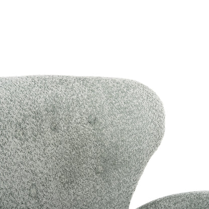 Armchair Kryly Hm9593.05 Pea Green Boucle Fabric-black Wooden Legs 83x87x89hcm.