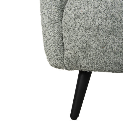 Armchair Kryly Hm9593.05 Pea Green Boucle Fabric-black Wooden Legs 83x87x89hcm.