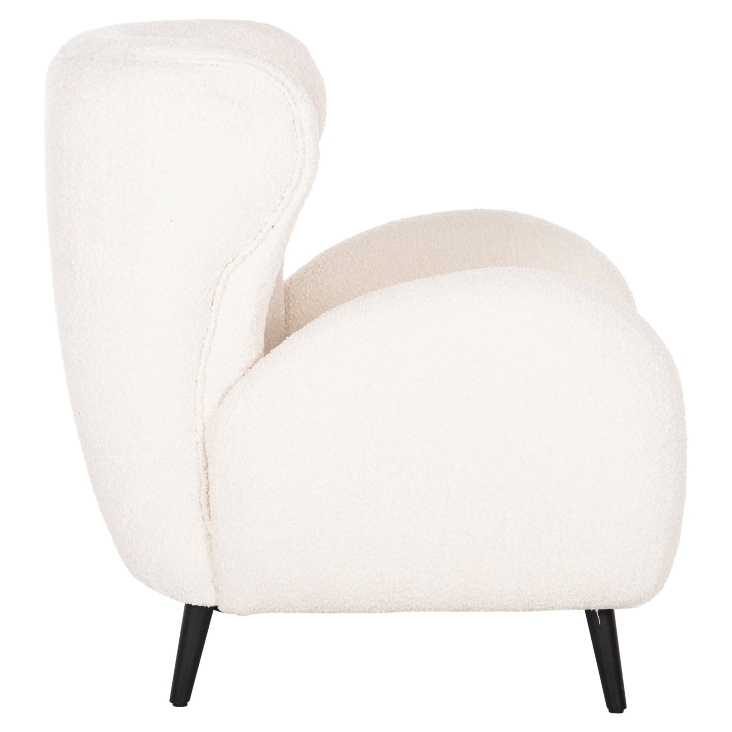 Armchair Kryly Hm9593.06 Ecru Boucle Fabric-black Wooden Legs 83x87x89hcm.