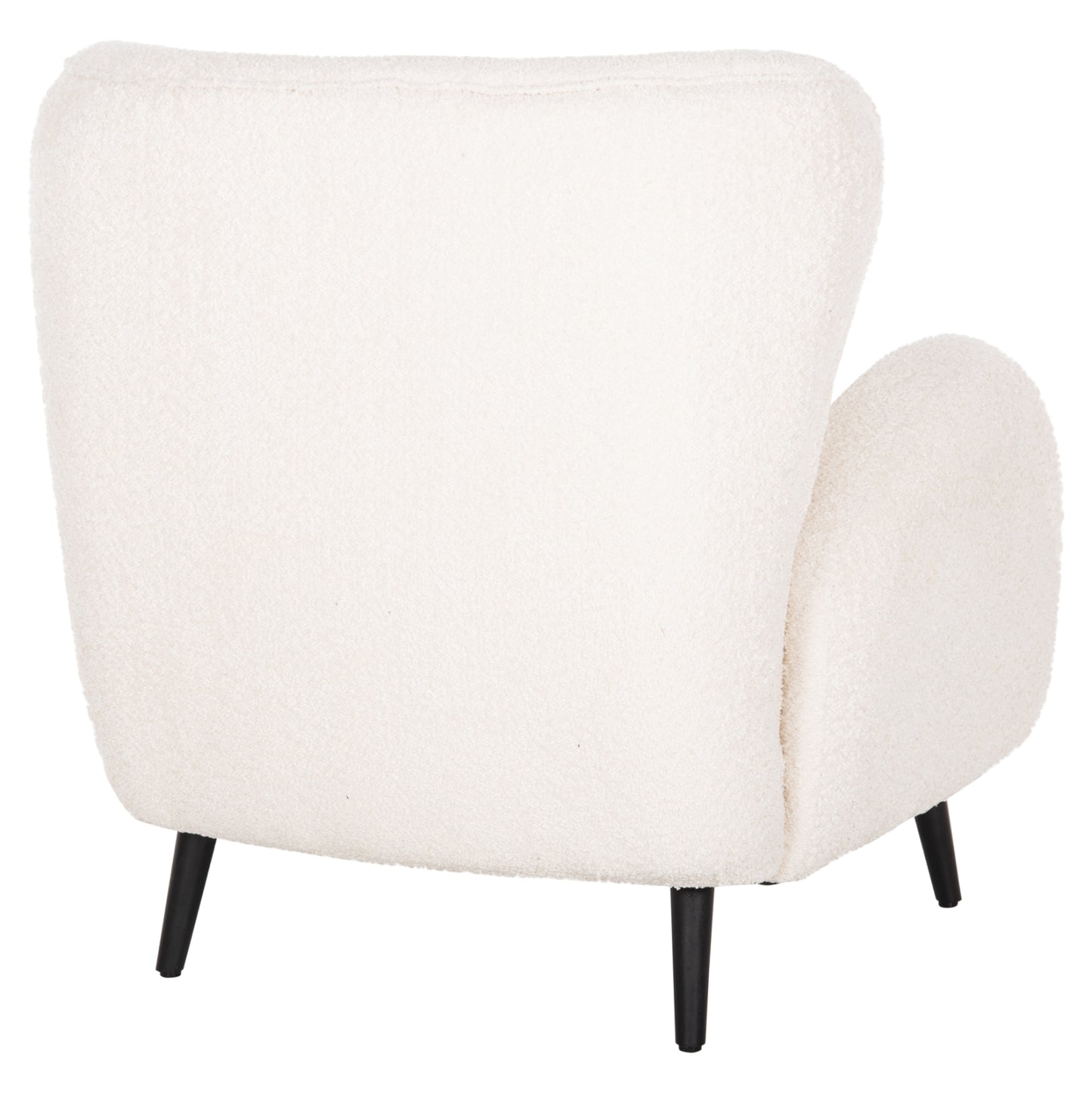 Armchair Kryly Hm9593.06 Ecru Boucle Fabric-black Wooden Legs 83x87x89hcm.