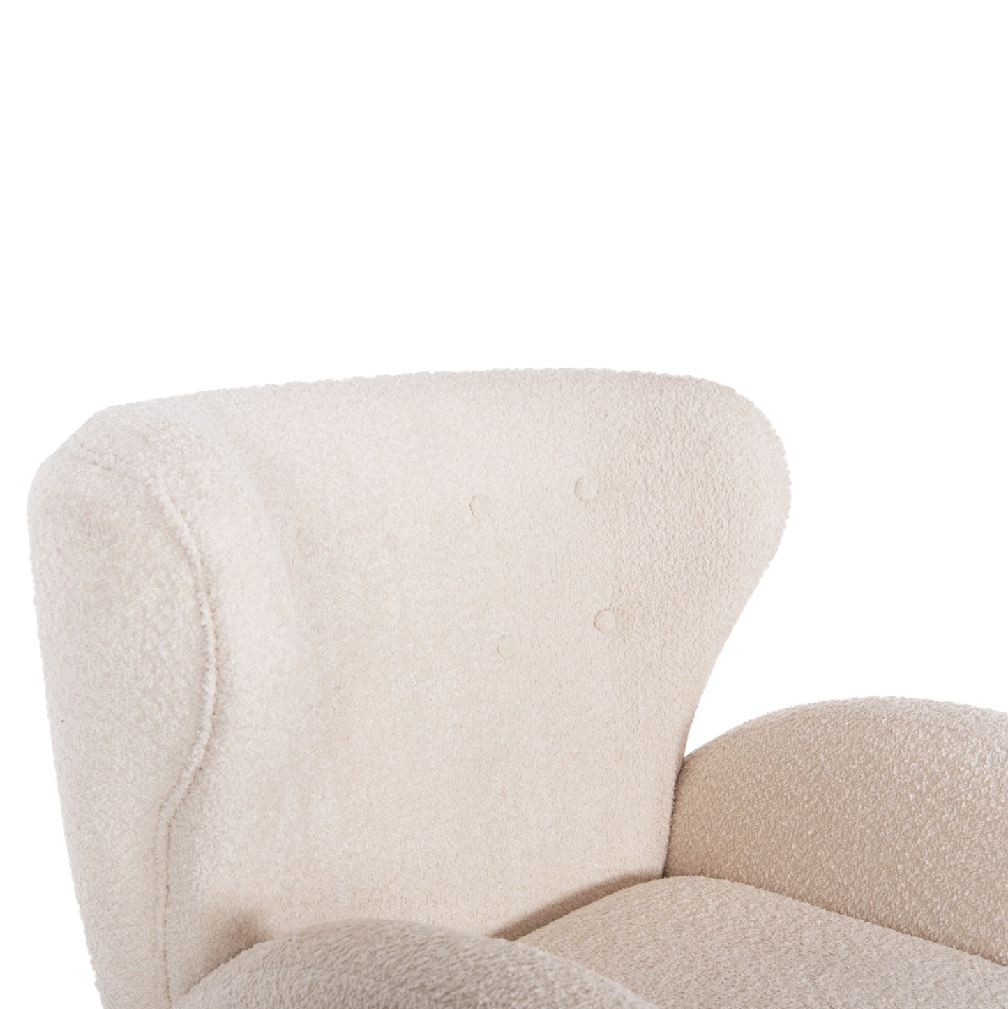 Armchair Kryly Hm9593.06 Ecru Boucle Fabric-black Wooden Legs 83x87x89hcm.