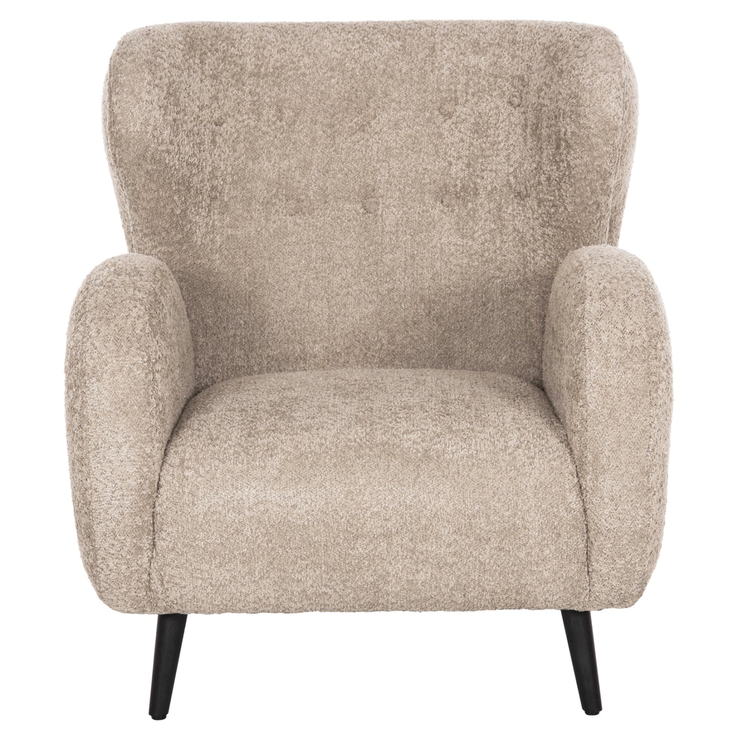 Armchair Kryly Hm9593.07 Beige Boucle Fabric-black Wooden Legs 83x87x89hcm.