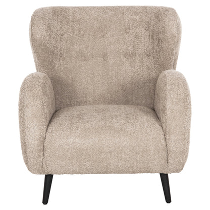 Armchair Kryly Hm9593.07 Beige Boucle Fabric-black Wooden Legs 83x87x89hcm.