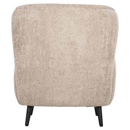 Armchair Kryly Hm9593.07 Beige Boucle Fabric-black Wooden Legs 83x87x89hcm.