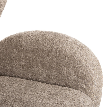 Armchair Kryly Hm9593.07 Beige Boucle Fabric-black Wooden Legs 83x87x89hcm.