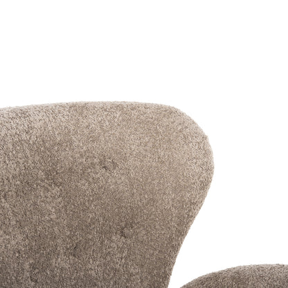 Armchair Kryly Hm9593.07 Beige Boucle Fabric-black Wooden Legs 83x87x89hcm.