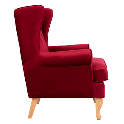 Armchair Red Velvet Brandon 81x83x101cm Hm3073.14