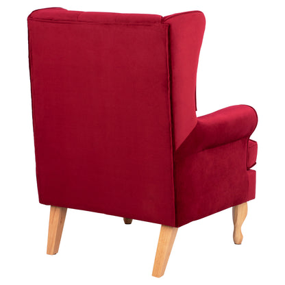 Armchair Red Velvet Brandon 81x83x101cm Hm3073.14
