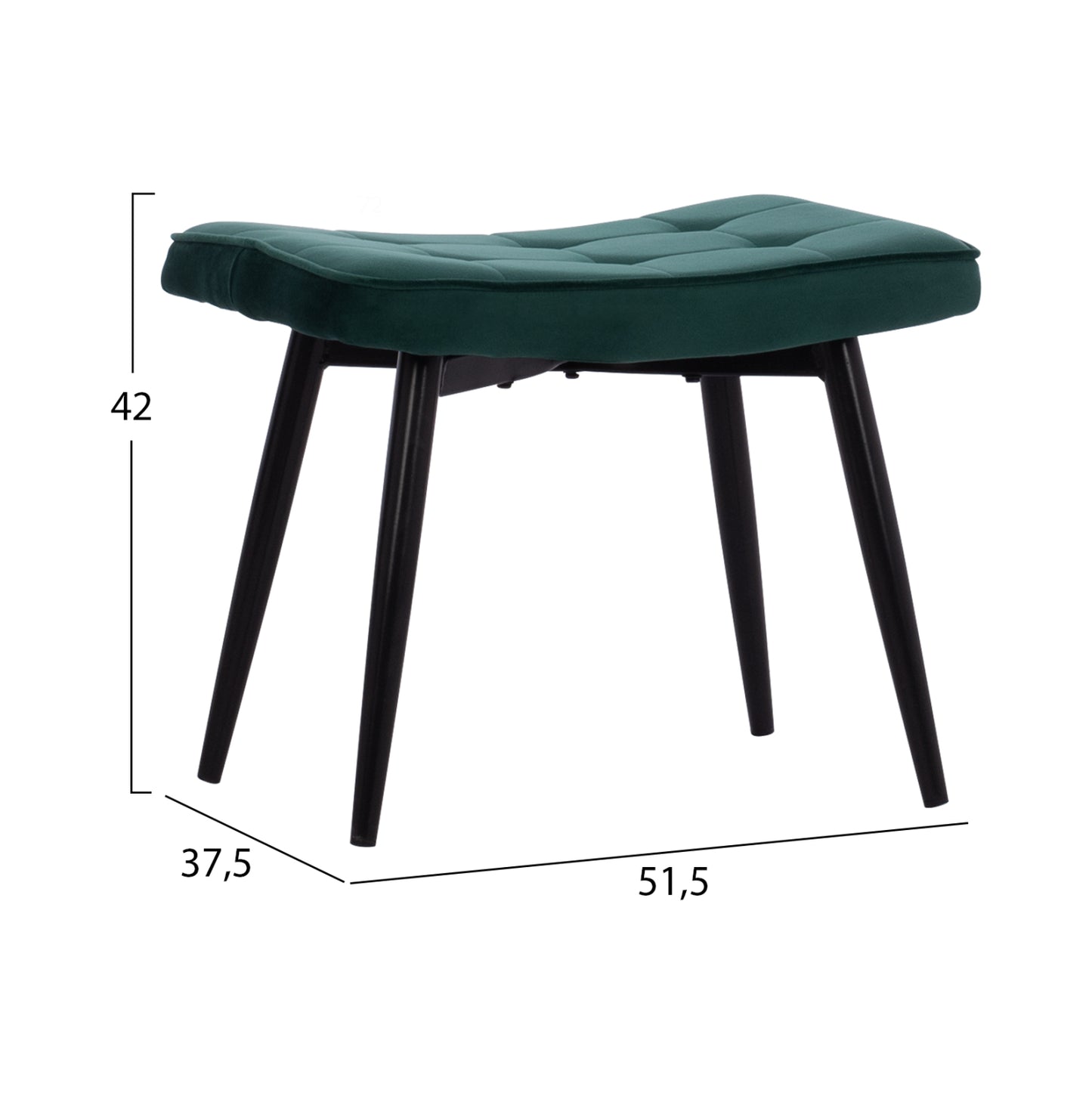 Hm8918.03 Armchair Crawley, Footstool, Cypress Green Velvet