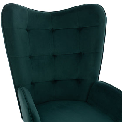 Hm8918.03 Armchair Crawley, Footstool, Cypress Green Velvet