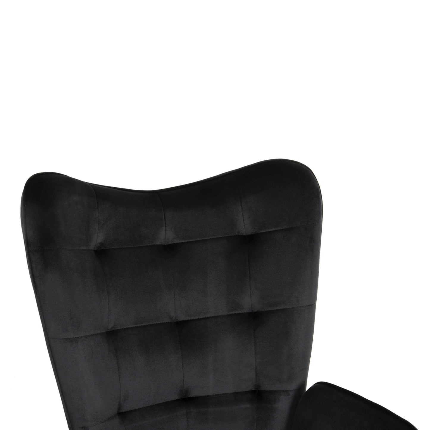 Armchair With Footstool Crawley Hm8918.04 Black Vlevet-metal Legs 70x57x103hcm.