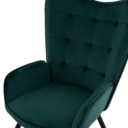 Hm8918.03 Armchair Crawley, Footstool, Cypress Green Velvet