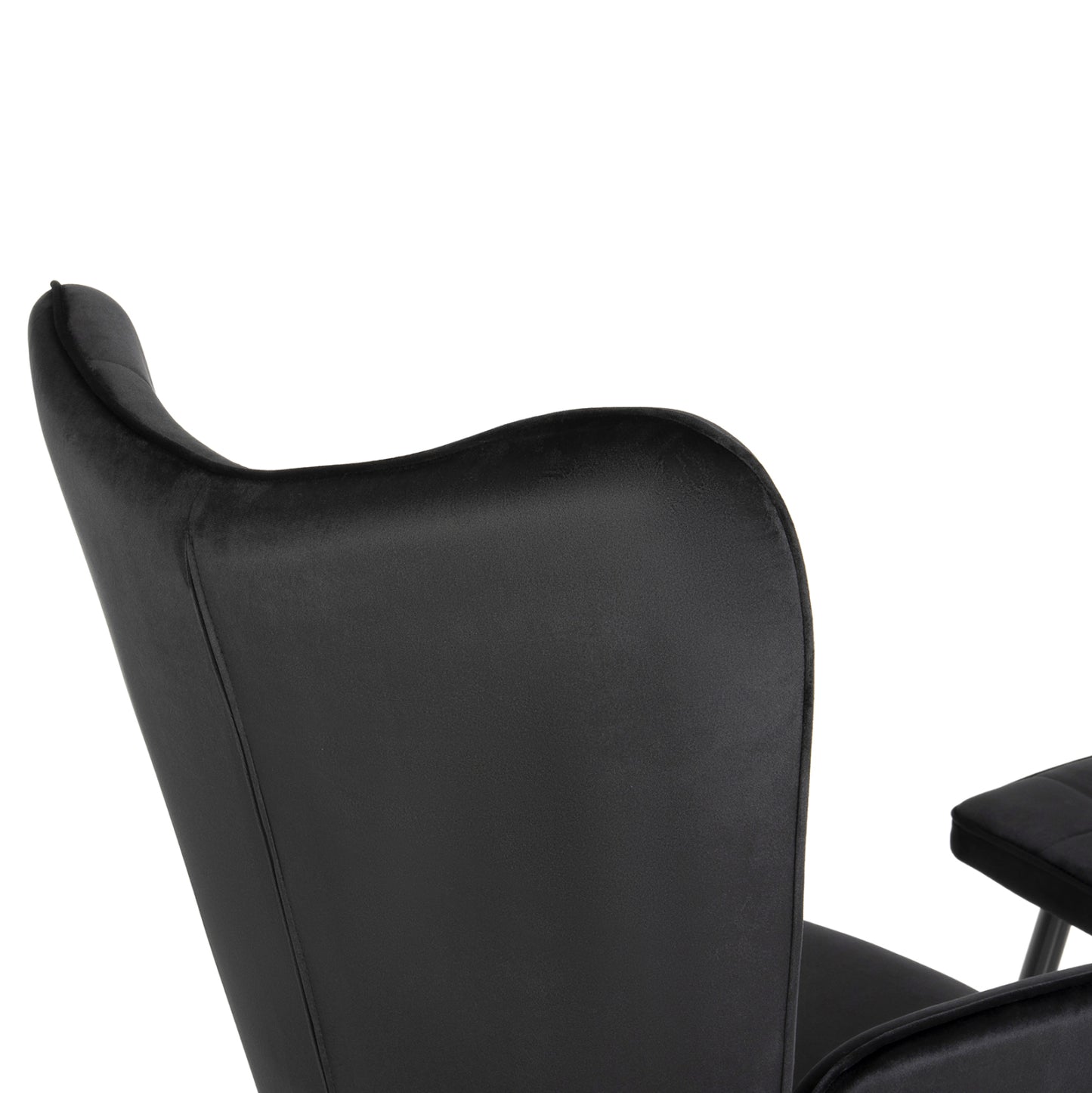 Armchair With Footstool Crawley Hm8918.04 Black Vlevet-metal Legs 70x57x103hcm.