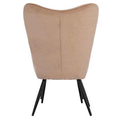 Hm8918.11 Armchair Crawley, Beige Velvet, Footstool, 70x57x103