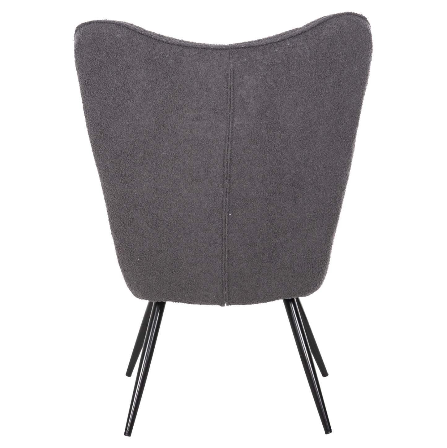 Armchair Crawley With Footstool Hm8918.21 Grey Boucle Fabric-black Metal Legs 70x74x105hcm.
