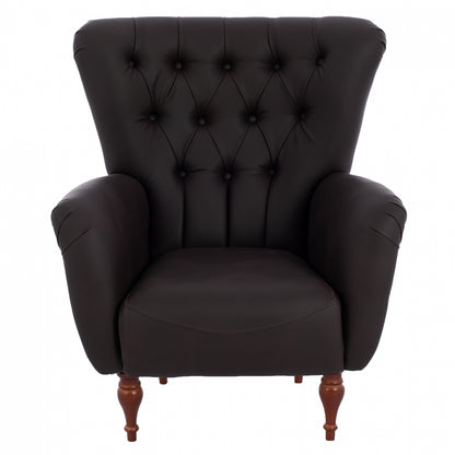Hm9217.03 Bergere, Chesterfield-style, Brown Pu, 87x88x100
