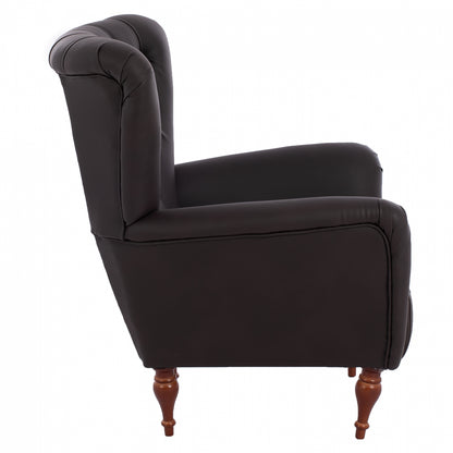 Hm9217.03 Bergere, Chesterfield-style, Brown Pu, 87x88x100