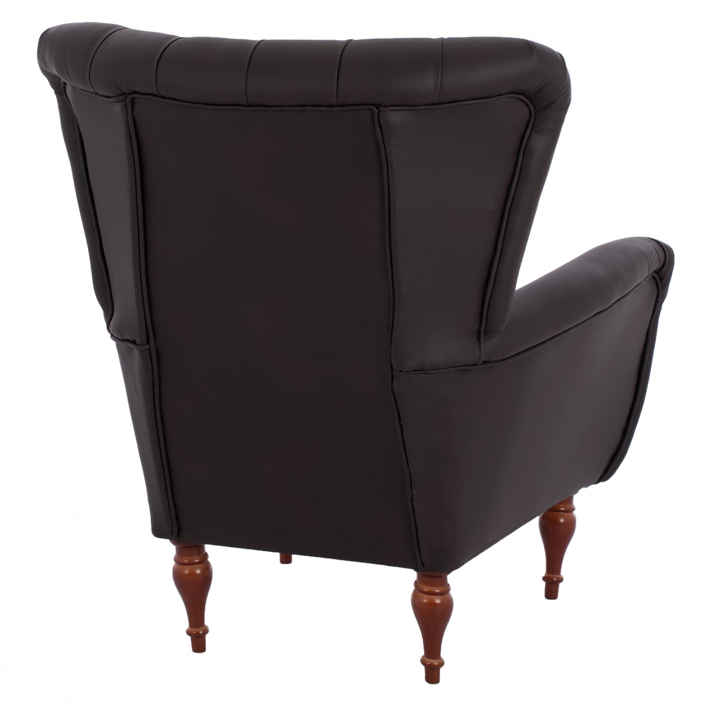 Hm9217.03 Bergere, Chesterfield-style, Brown Pu, 87x88x100