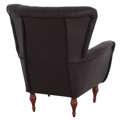 Hm9217.03 Bergere, Chesterfield-style, Brown Pu, 87x88x100
