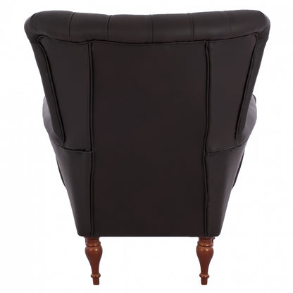 Hm9217.03 Bergere, Chesterfield-style, Brown Pu, 87x88x100