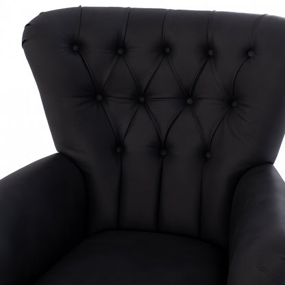 Hm9217.01 Bergere, Black, Chesterfield-style, 87x88x100
