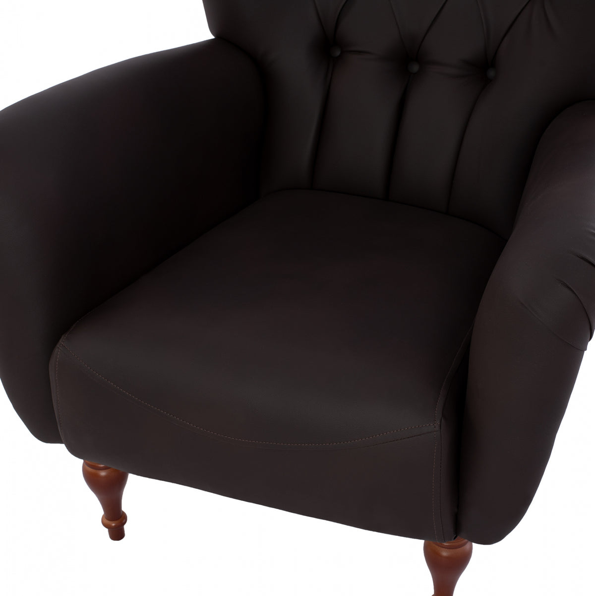 Hm9217.03 Bergere, Chesterfield-style, Brown Pu, 87x88x100