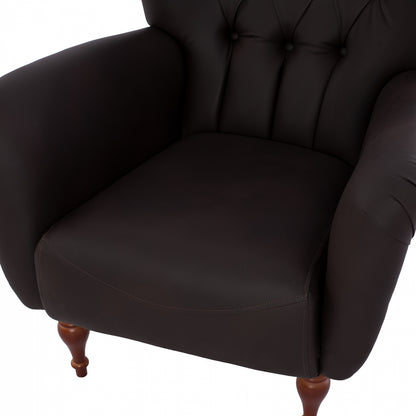 Hm9217.03 Bergere, Chesterfield-style, Brown Pu, 87x88x100