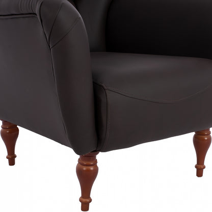 Hm9217.03 Bergere, Chesterfield-style, Brown Pu, 87x88x100