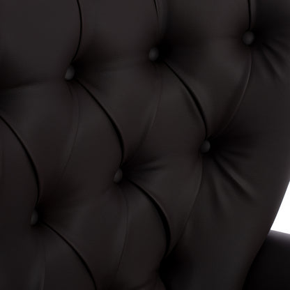 Hm9217.03 Bergere, Chesterfield-style, Brown Pu, 87x88x100