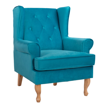 Armchair Turquoise Velvet Brandon 81x83x101cm Hm3073.18