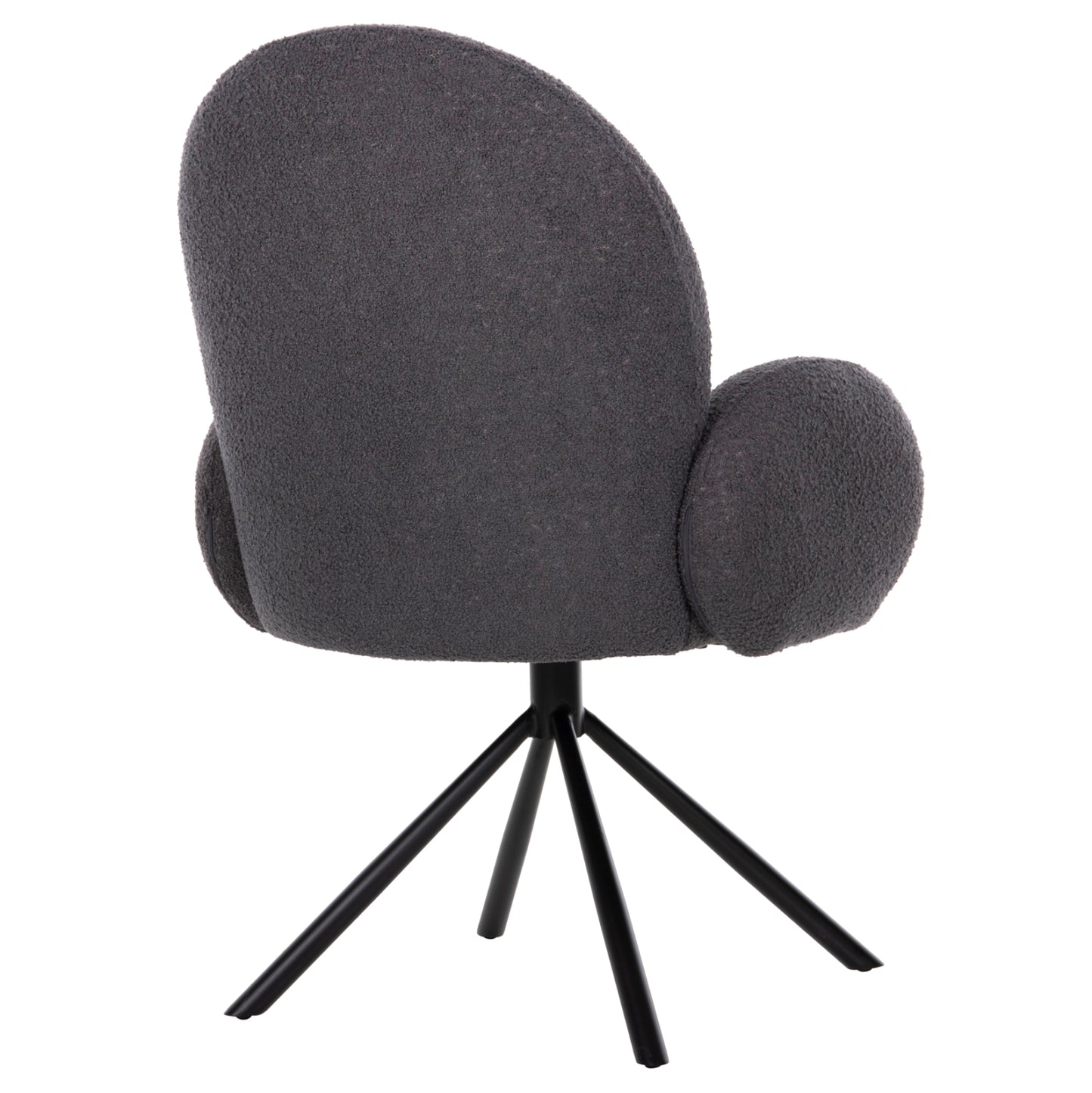 Armchair Swivel Winon Hm9778.01 Grey Teddy Fabric-black Metal Base 65x67x92hcm.