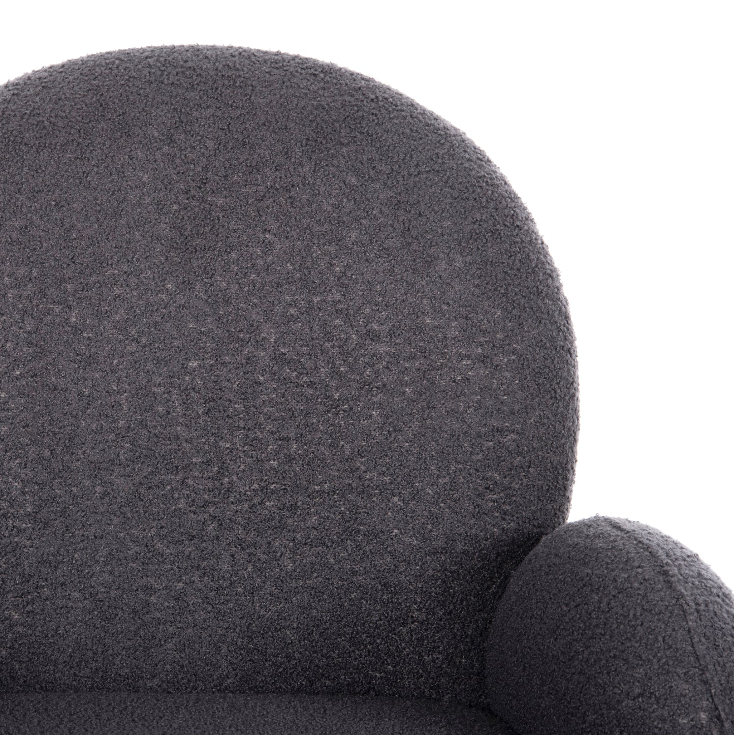 Armchair Swivel Winon Hm9778.01 Grey Teddy Fabric-black Metal Base 65x67x92hcm.