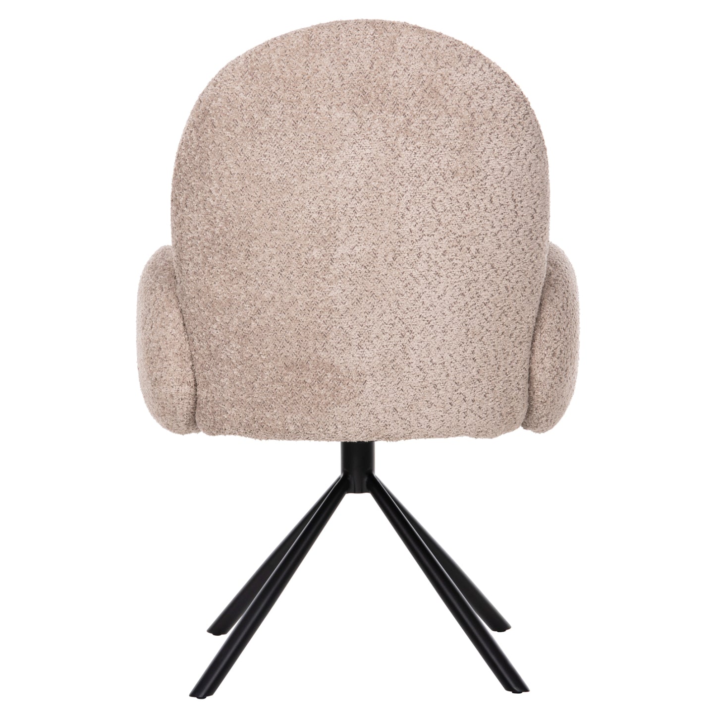 Armchair Swivel Winon Hm9778.03 Beige Boucle Fabric-black Metal Base 65x67x92hcm.