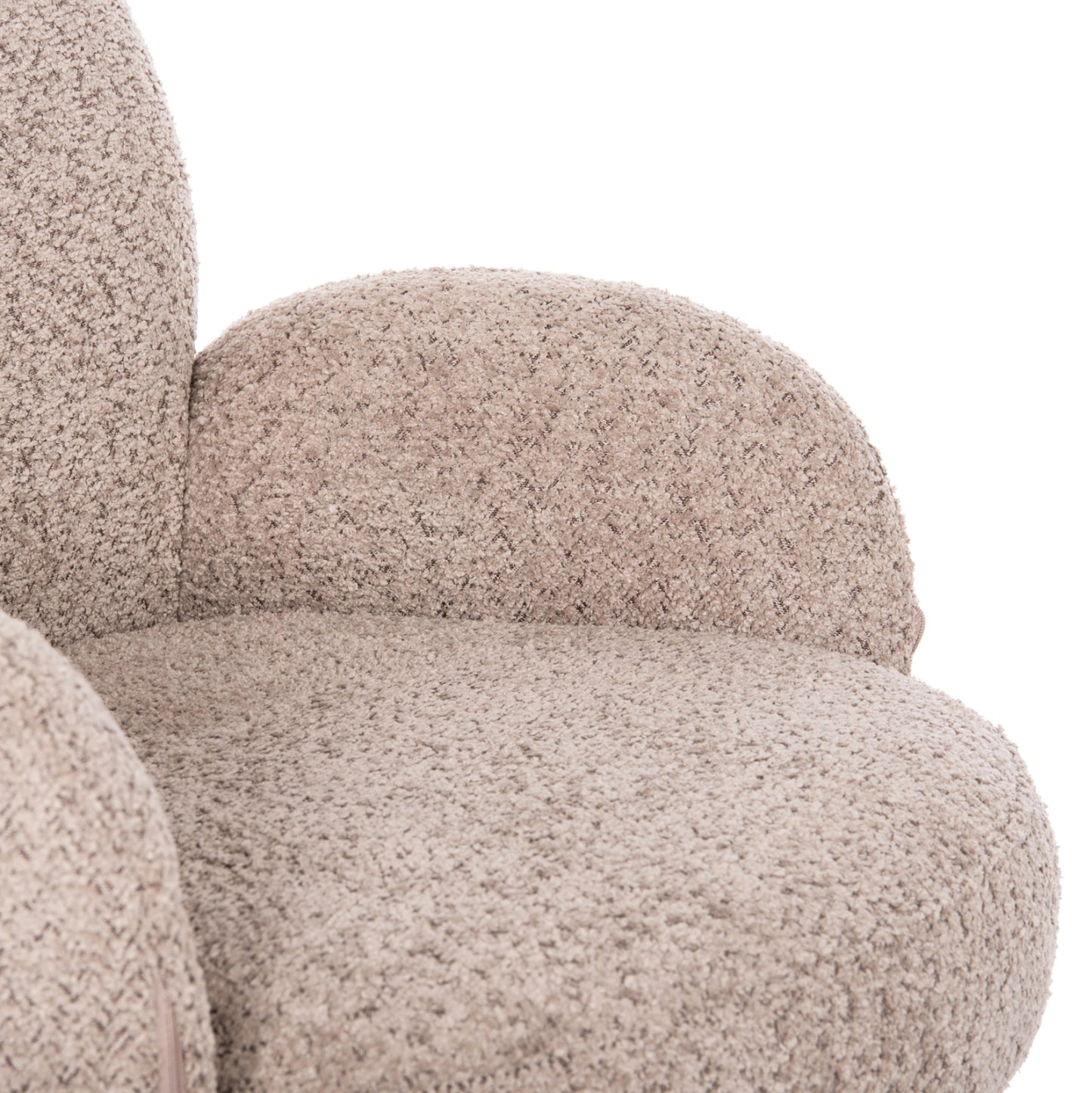 Armchair Swivel Winon Hm9778.03 Beige Boucle Fabric-black Metal Base 65x67x92hcm.