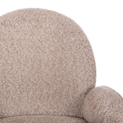 Armchair Swivel Winon Hm9778.03 Beige Boucle Fabric-black Metal Base 65x67x92hcm.